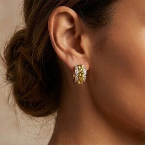 👑 Vintage GOLD VERMEIL .925 Sterling Silver Earrings with Natural Peridot Gems